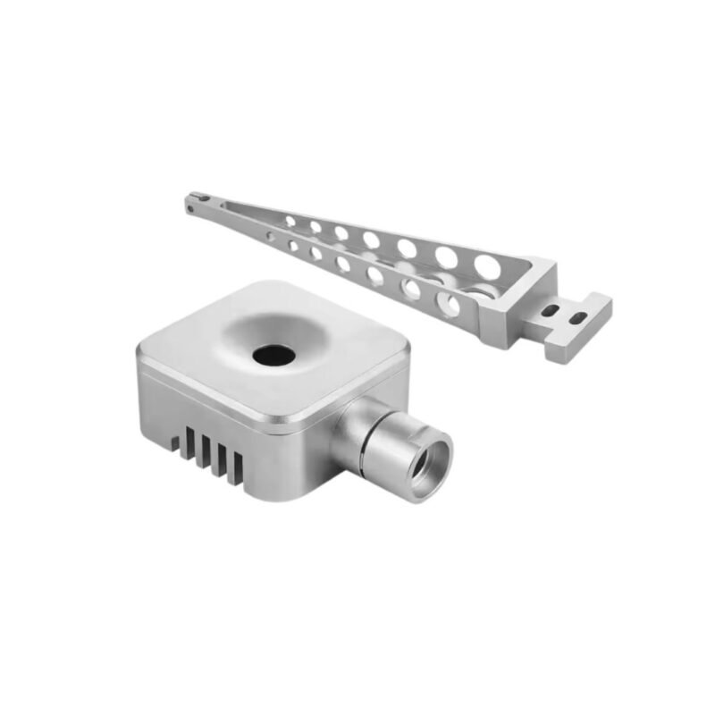 Custom-machined aluminum bracket with high dimensional accuracy.
