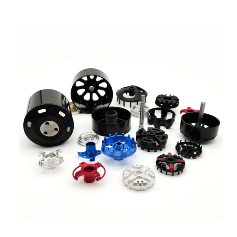 Full motor assembly kit including shaft, cap, and CNC housing parts.