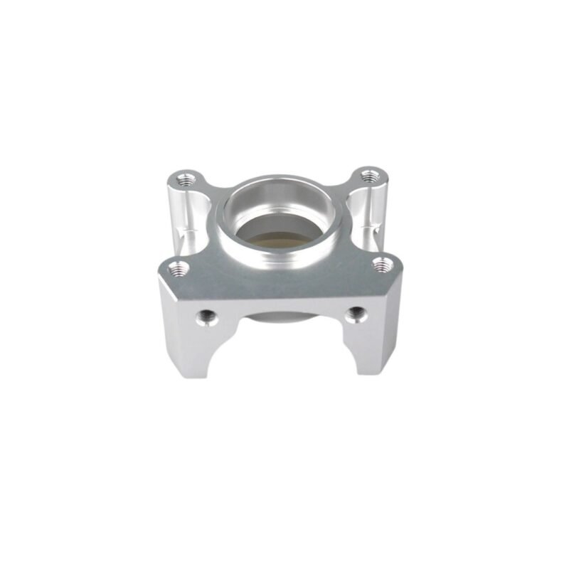 Custom-machined aluminum bracket with high dimensional accuracy.