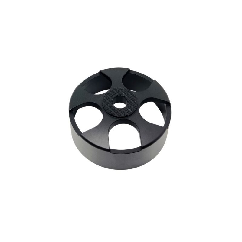 Custom-designed aluminum motor cover for robotics and micro motor applications.
