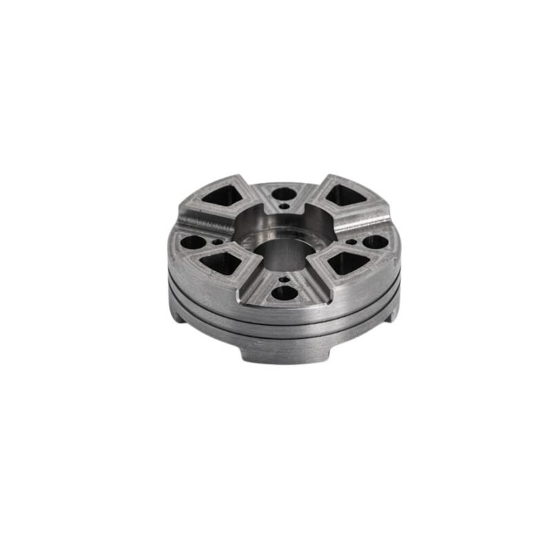 Custom titanium exhaust flange for racing and performance vehicles.