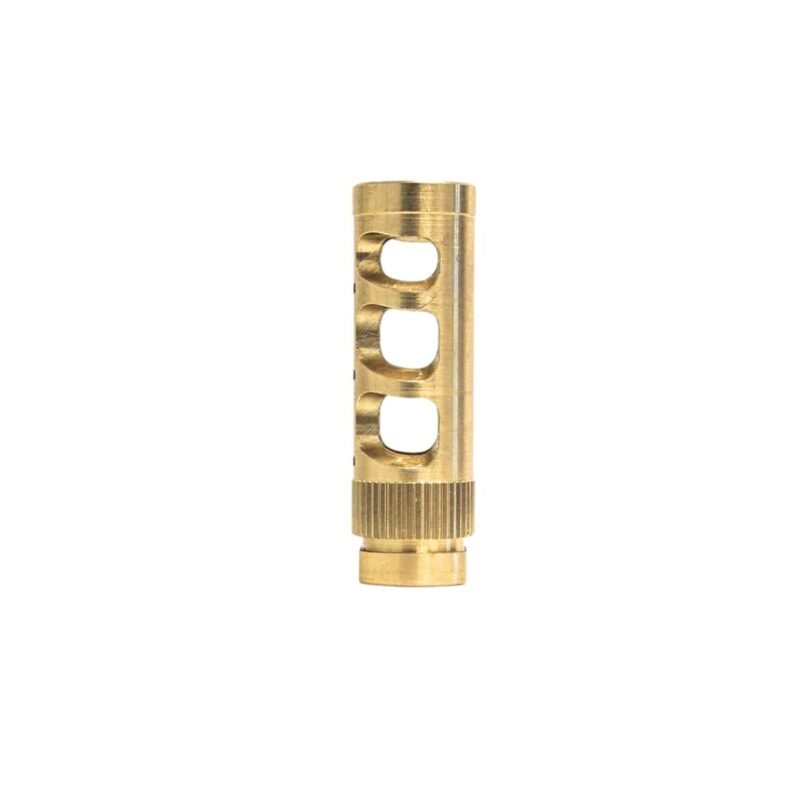 Custom CNC machined brass spray nozzle for fluid systems.